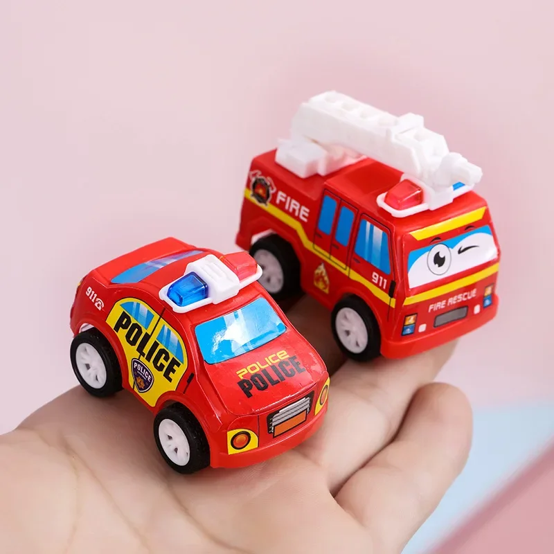 3 Pcs Children Simulation Fire Truck Toys Creative Mini Pull Back Car Fire Truck Desktop Ornaments Model Kids Boys Birthday Gift