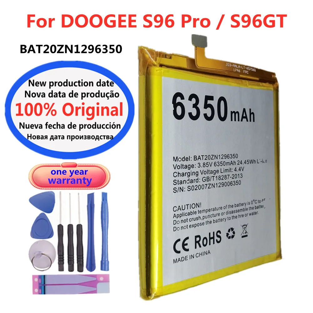 Image of 6350 mAh BAT20ZN 1296350 Original Batterie Für DOOGEE S96 Pro S96GT Batterie S96Pro 6,22'' Helio Octa Core Robuste Telefon Bateria