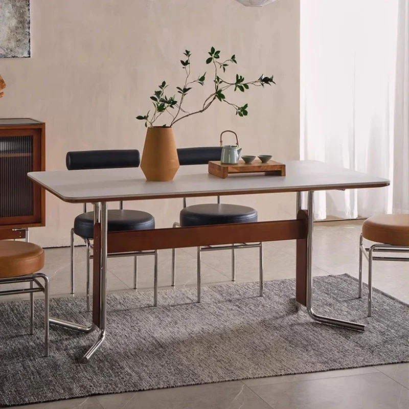 Mobile Metal Salon Dining Table Kitchen Modern Coffee Italian Dining Table Reception Floor Escritorios De Ordenador Furnitures