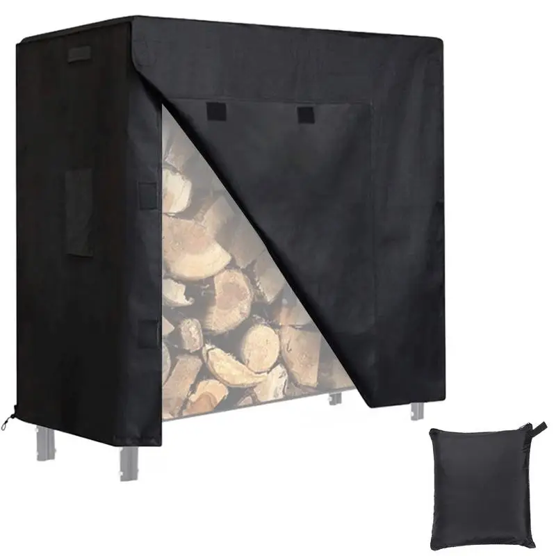 Firewood Storage Cover Oxford Fabric Waterproof Firewood Rack Cover Adjustable Protection Cover Weather Resistant Windproof