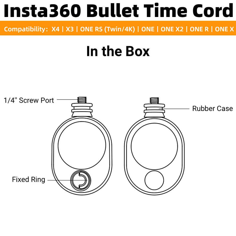 Original/ Official Insta360 Bullet Time Cord for X4, X3, One RS (without 1 inch 360), One, One X2, One R, One X