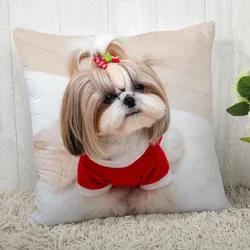 Shih Tzu Dog Pillow Cover Customize Pillowcase Modern Home Decorative Pillow Case For Living Room