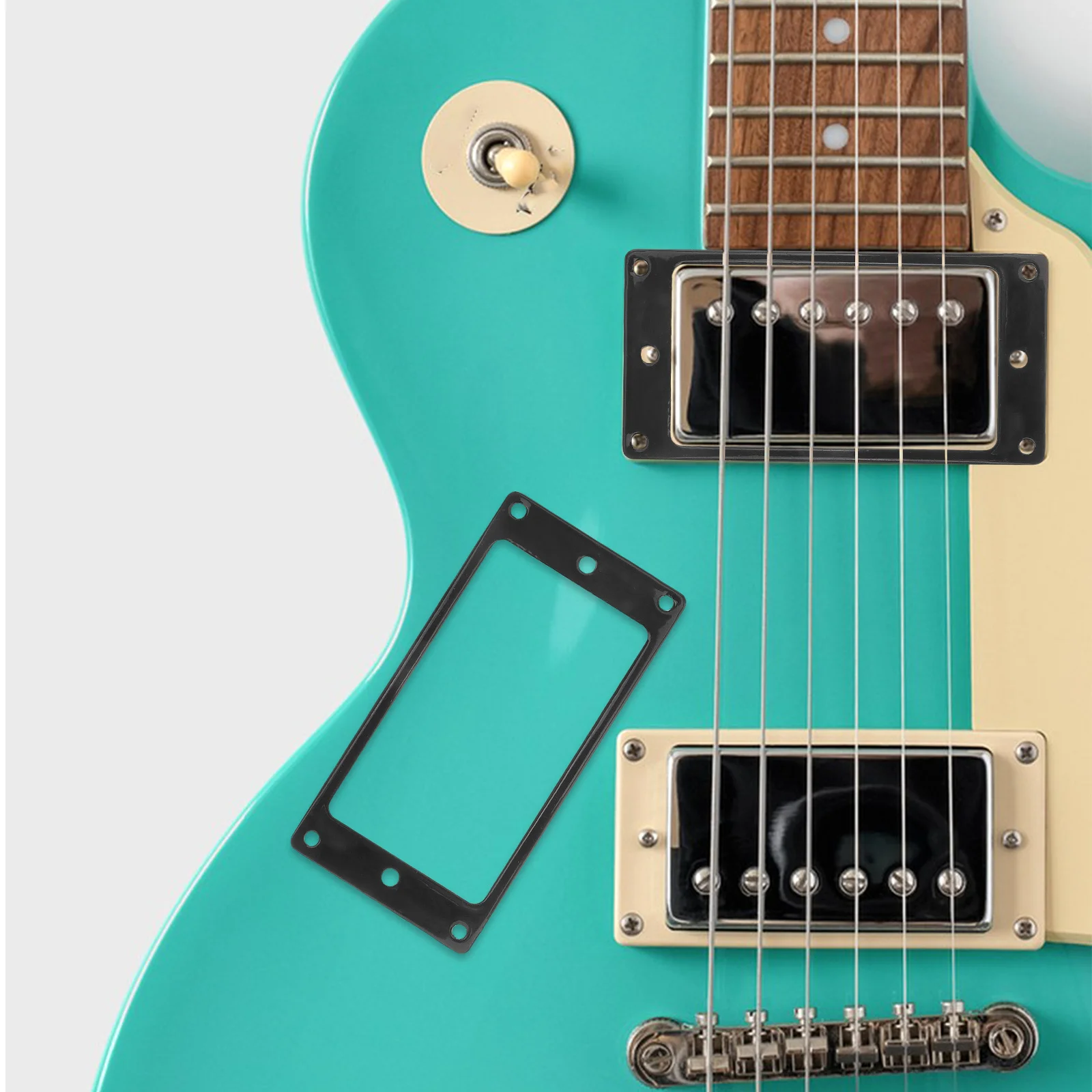 2 комплекта, металлические рамы звукоснимателей с плоским краем для электрогитары, монтажные кольца, винты, износостойкие защитные чехлы для звукоснимателей, замена