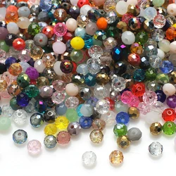 Czech Glass Rondelle Beads AB Mixed 4mm 6mm 8mm Crystal Faceted Round Beaded For DIY Making Charm Jewelry Accessories Wholesale