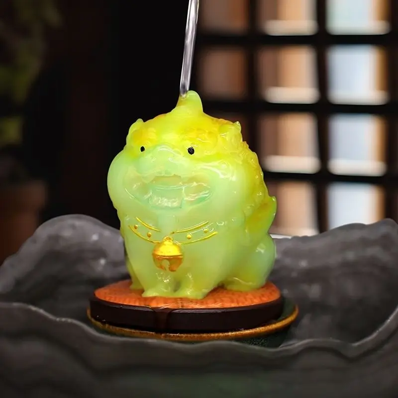 اليشم الملونة تغيير لون الشاي الحيوانات الأليفة الحلي مكتب جديد PI شيوى طاولة شاي الديكور يمكن رفع شخصية كيلين الديكور