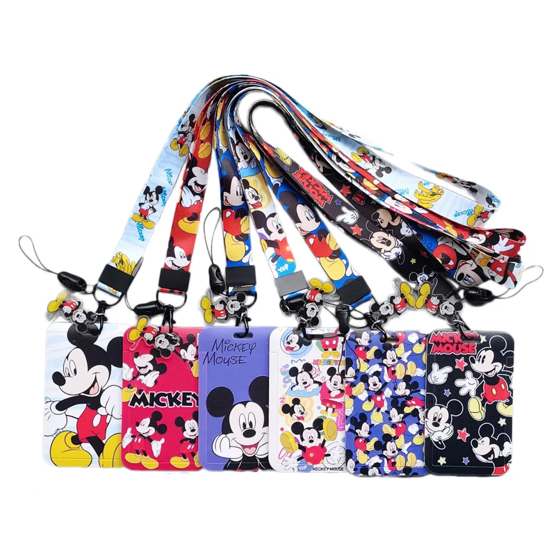 Disney Kaarthouder Lanyards voor Sleutelhanger Mickey Mouse Kaarthouders Nekkoord Deur Badge Houder Credencial Hanger