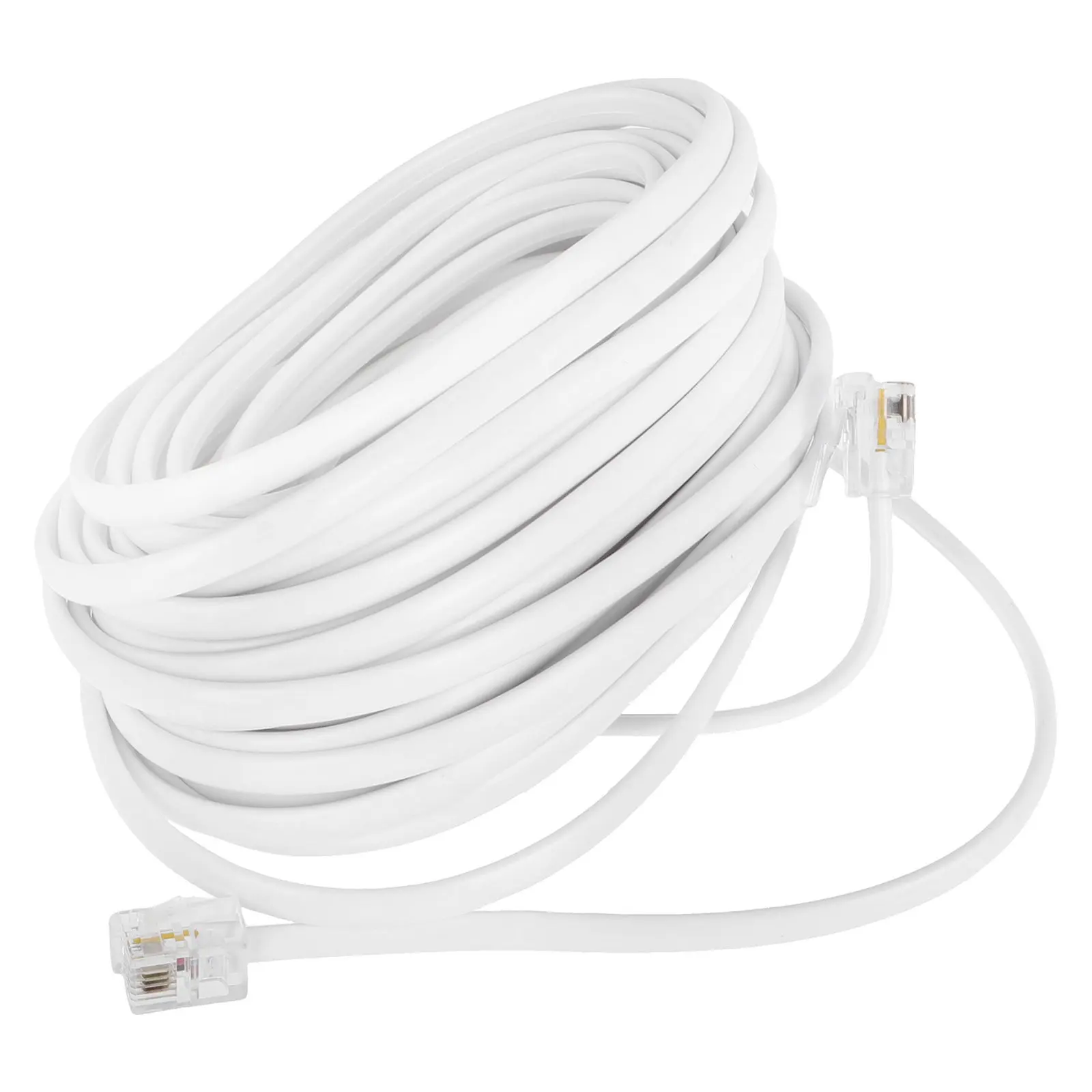 Landline Telephone Extension Cord Cable for Landline Telephone Rj11 Rj14 Connector Plug Office Home 25Ft Stable Signal