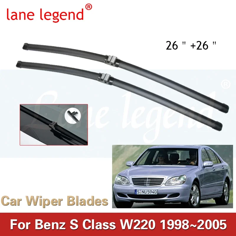 Wiper Front Windshield Wiper Blades For Mercedes Benz S-Class W220 1998-2005 1999 2000 2001 Windshield Windscreen Window 26