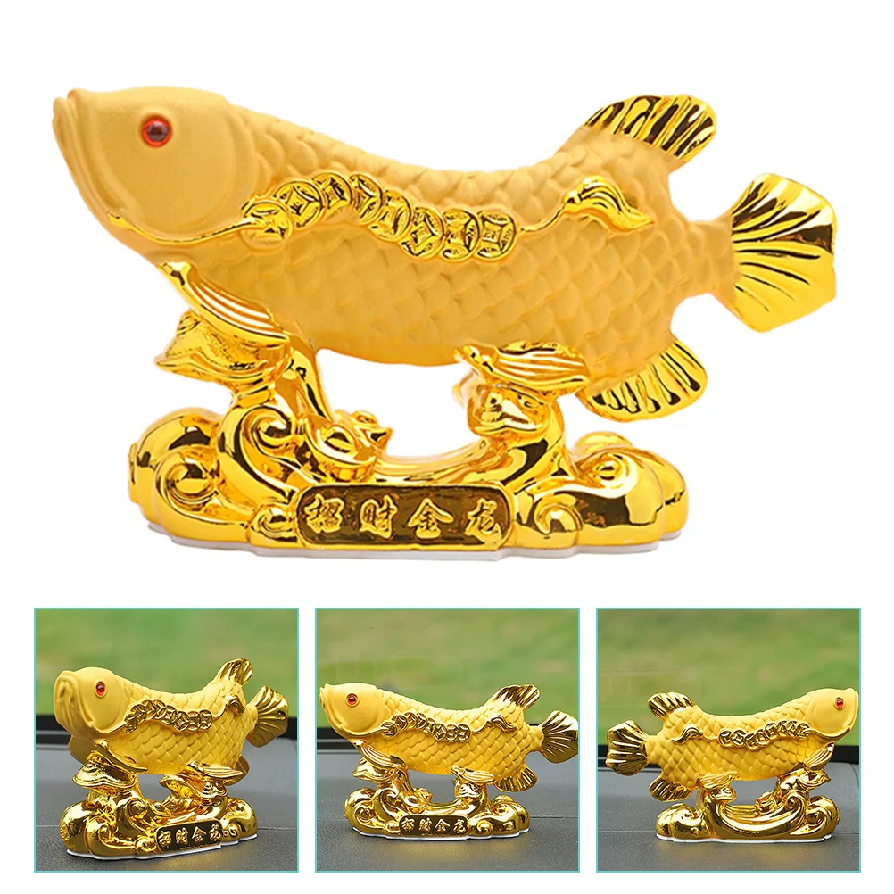 

Fish Statue Car Ornament Resin Fish Fengshui Statue Fish Car Statue Fish Car Ornament for Car Interior Families Lover Friends