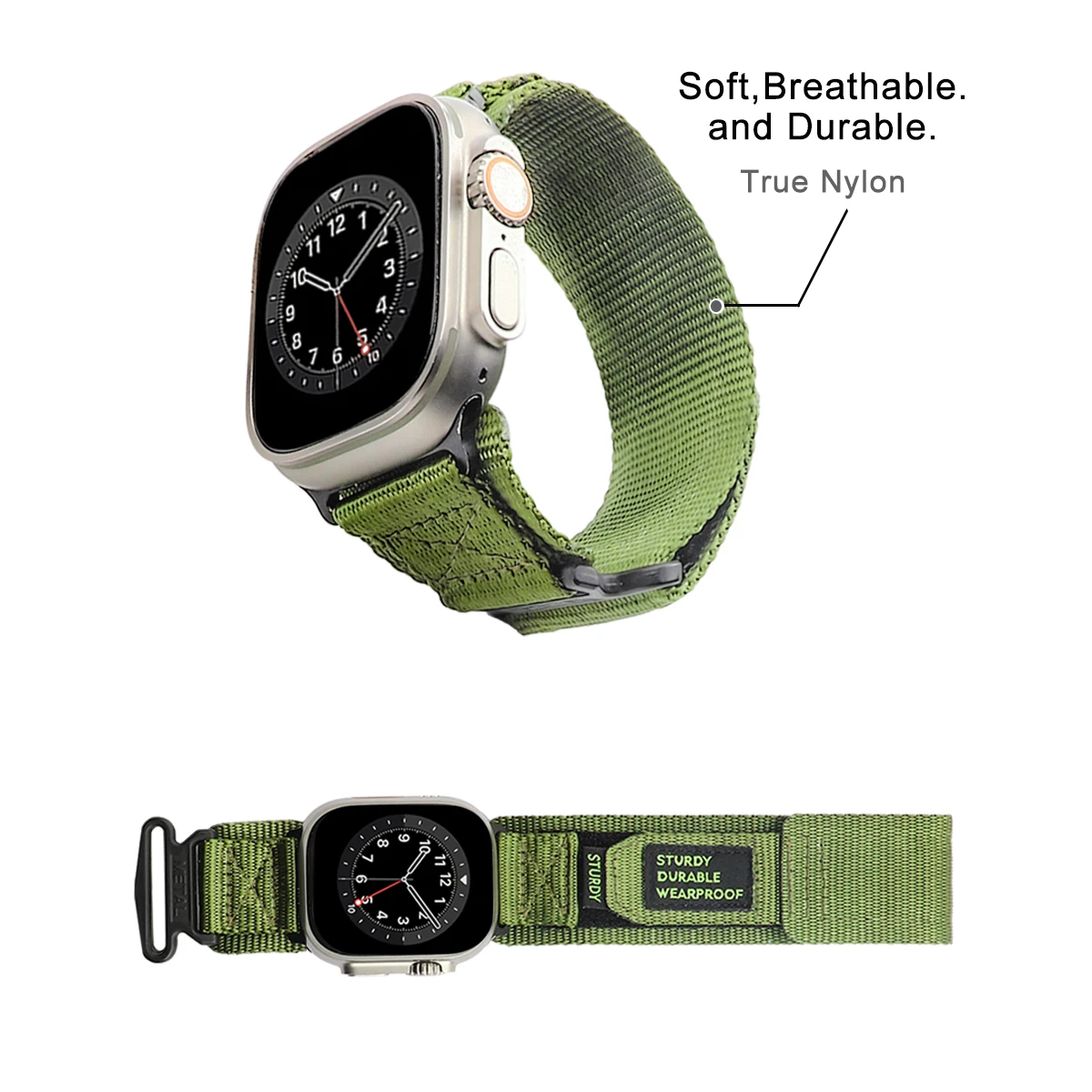 Tactical Nylon Strap for Apple Watch Ultra 2 Band 49mm 44mm 41mm 45mm 40mm 42mm Sports Bracelet for Iwatch Series 9 8 7 6 SE 5 4