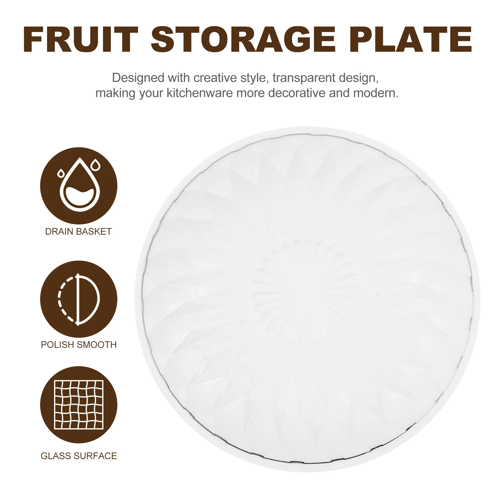 

3Pcs Transparent Glass Snack Dessert Plates Multifunctional Fruit Candy Jewelry Storage Tray Jewelry Storage Plates
