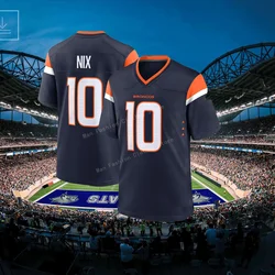 New Arriavl Summer Men Tshirt Rugby Jersey Bo Nix Denver Broncos No.10 Quick Drying Women Men T-Shirt Adult/ KID Jerseys Kit Top