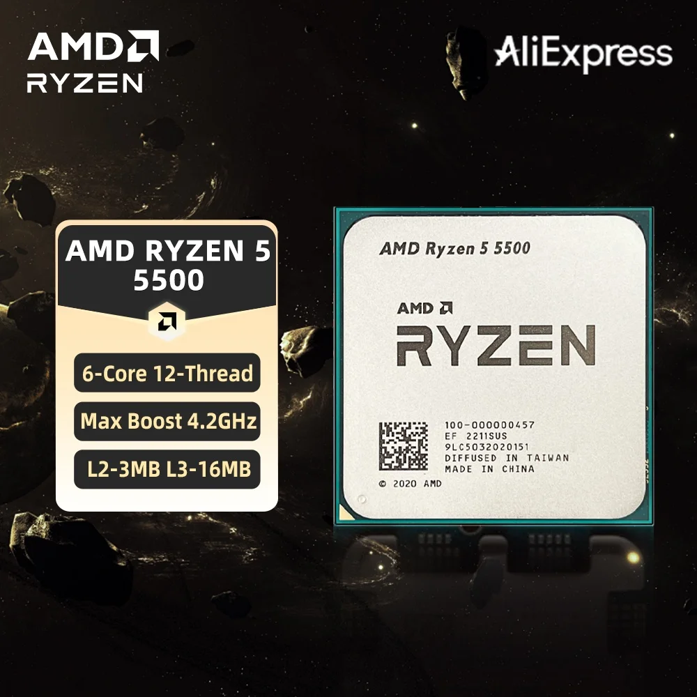 معالج AMD Ryzen 5 5500 CPU AMD R5 5500 4.2 جيجا هرتز 6 النواة 12 خيط 16 ميجابايت كاش المقبس AM4 وحدة المعالجة المركزية لألعاب الكمبيوتر المكتبي #1