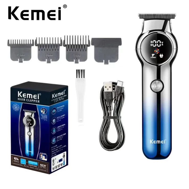 Kemei Cordless Detailer Trimmer Extremely Close Trimming Crisp Clean Line Hair Clipper Professional Barber Hair Cutting Machine