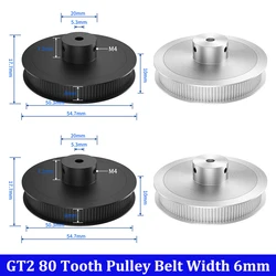 2pcs GT2 Timing Pulley 80 Teeth Aluminum 2GT Timing Belt Pully Bore 5mm Belt Width 6mm Synchronous Wheels Gear For Voron
