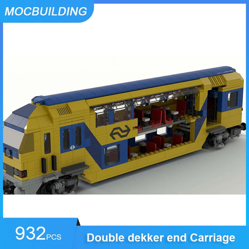 MOC Building Blocks Dutch NS Double Dekker End Carriage DDZ Train DIY Assemble Bricks Transportation Creative Toys Gifts 932PCS