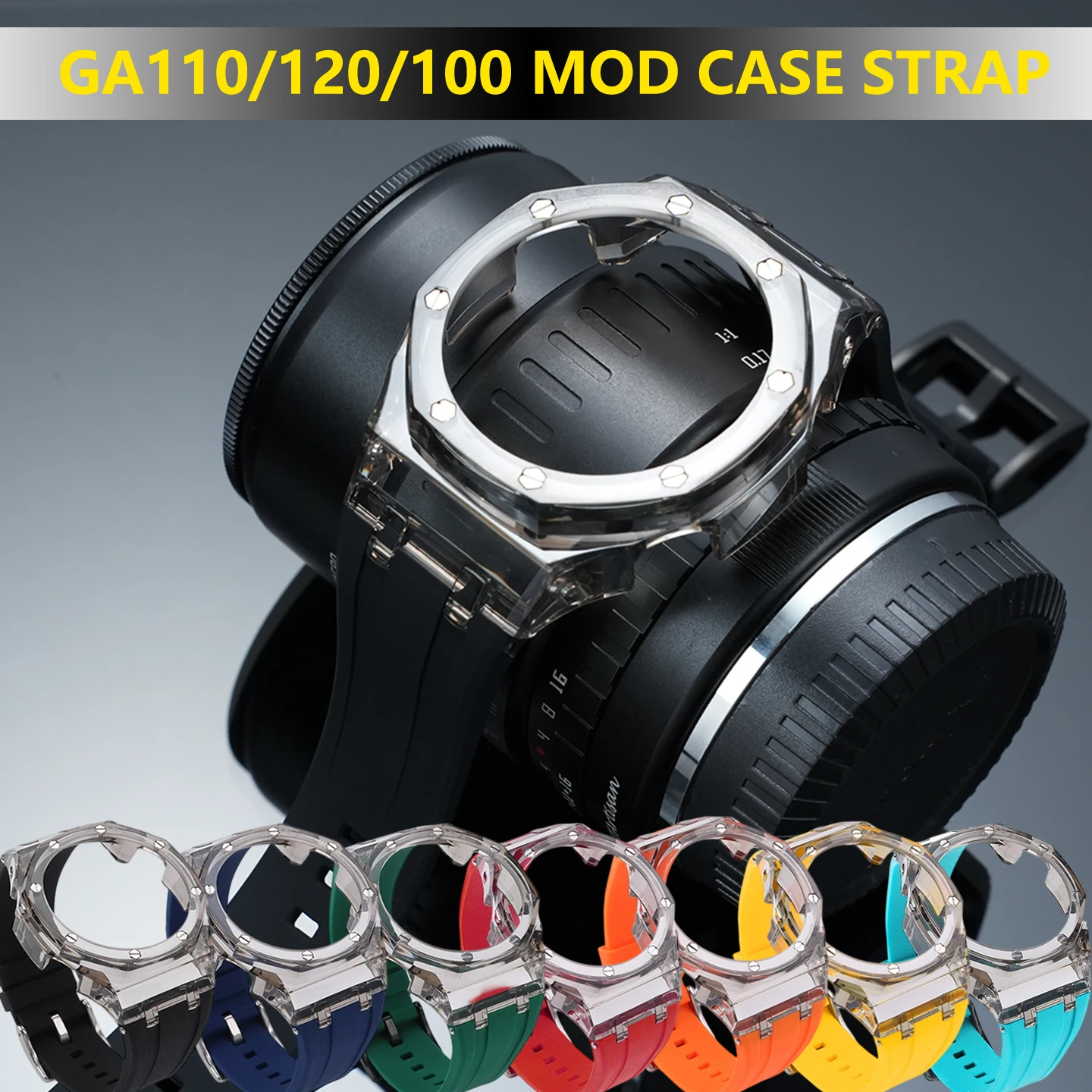 Красочный силиконовый ремешок и прозрачный корпус для часов Casio G-Shock GA110 GA100 GA120, комплект для модификации, аксессуары для мужских часов Farm Oak