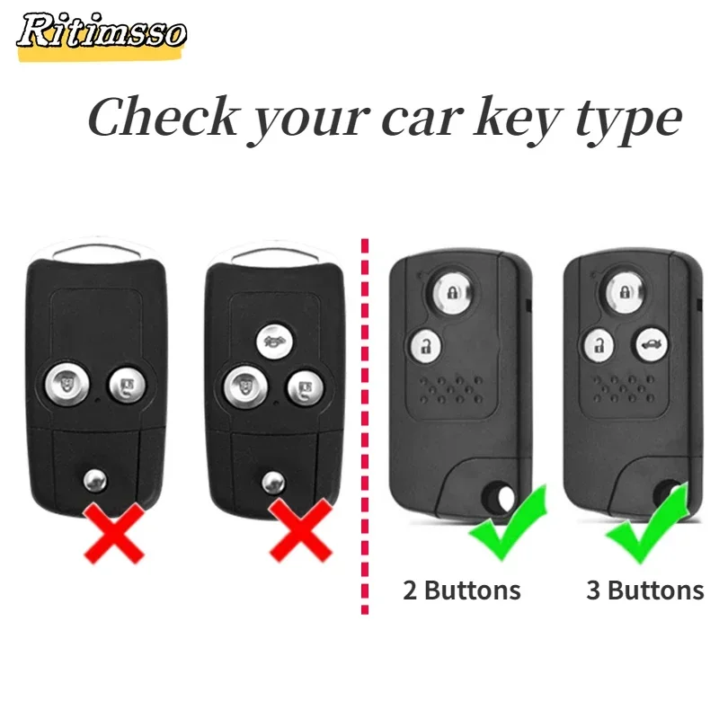 Zinc Alloy Car Remote Case Key Cover for Honda Spada StepWgn RG1 Freed Spike Ge6 Fit Jazz Shuttle GP2 2/3 Buttons Keyless Shell