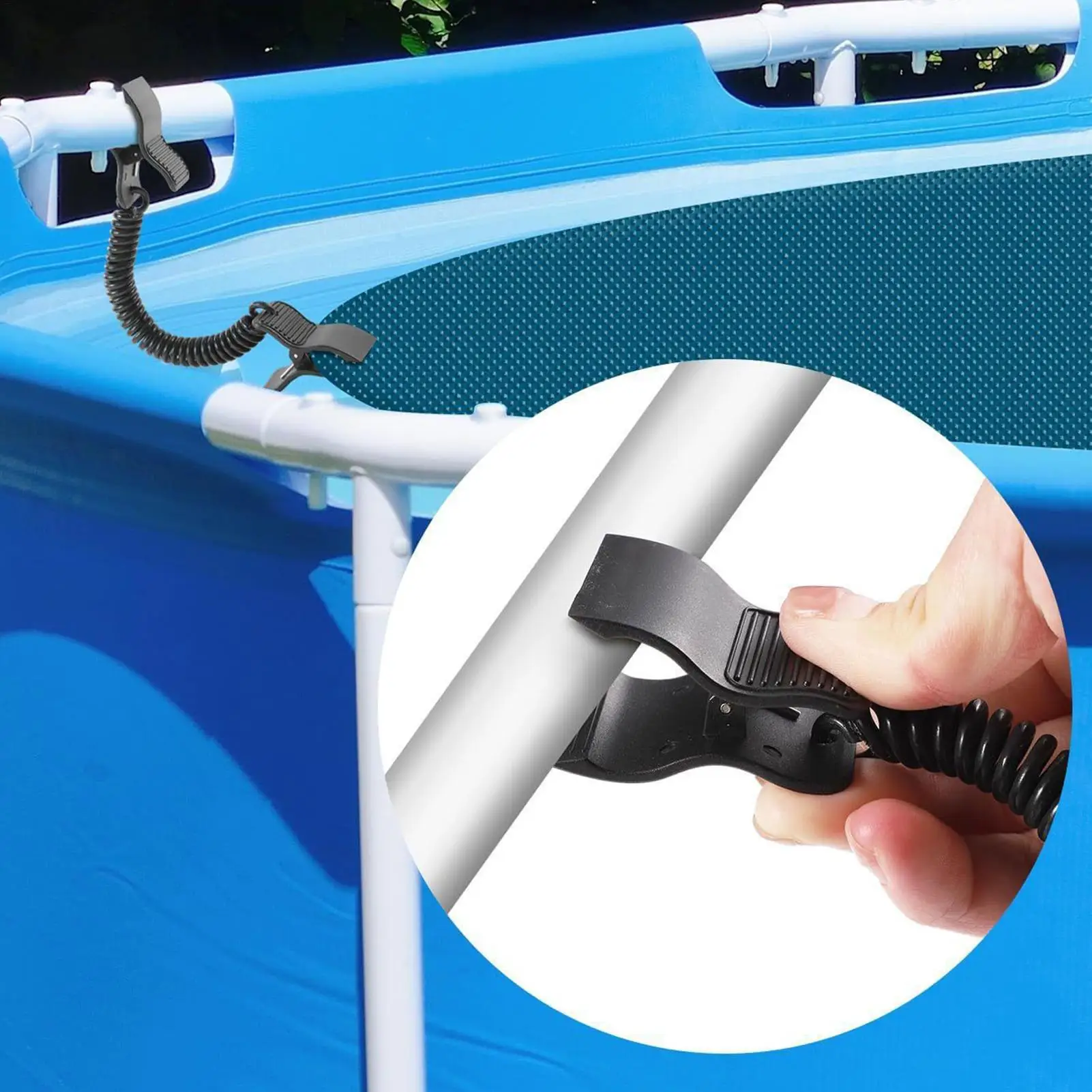 

Зажимы для покрытия бассейна, 6-компонентные зажимы для бассейна, комплект креплений для зажимов над землей для солнечного плавательного шланга, спа, зимнего сада, лужайки