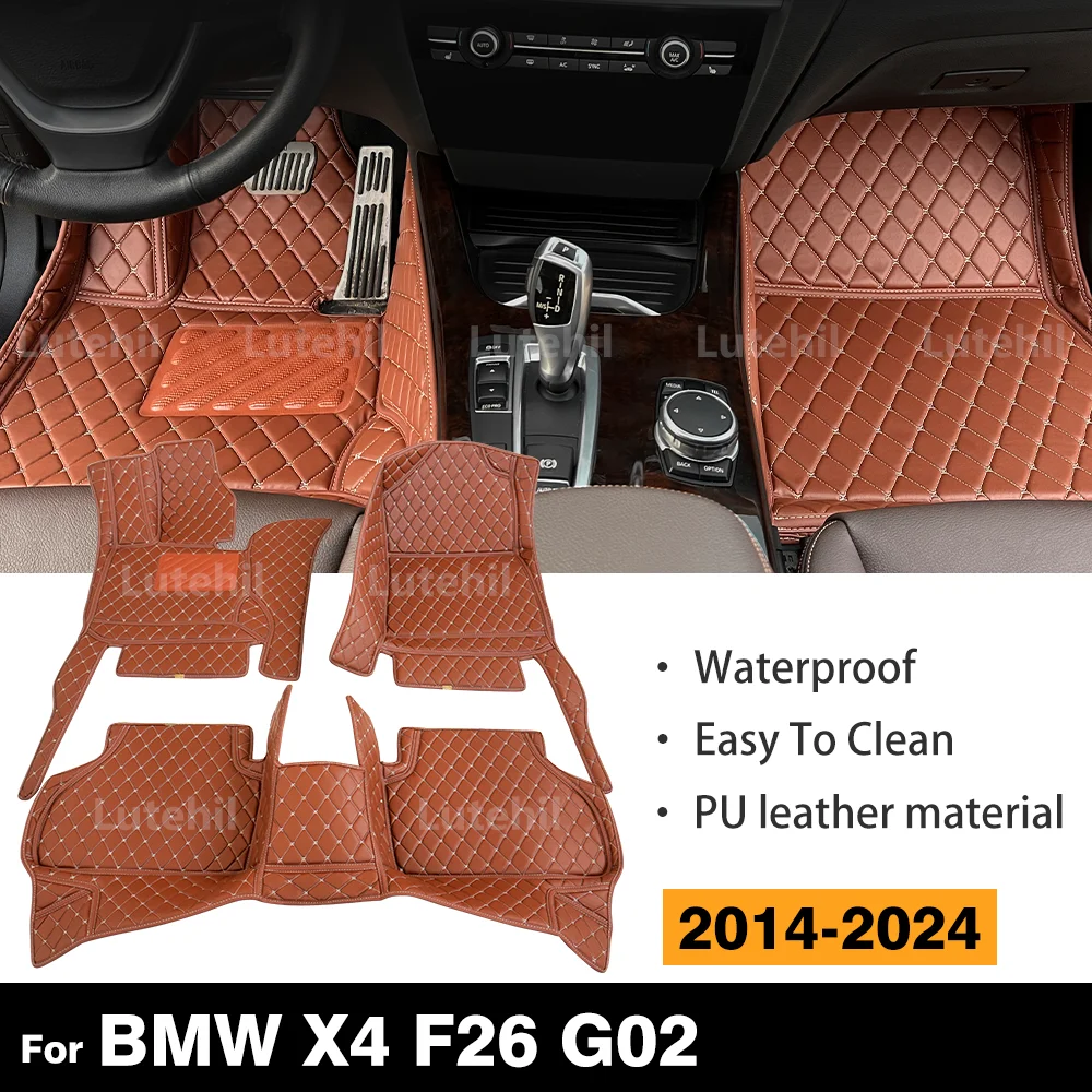 

For BMW X4 F26 G02 2014-2024 Custom Car Floor Mat Automobile Carpet Cover Interior Accessories Protective