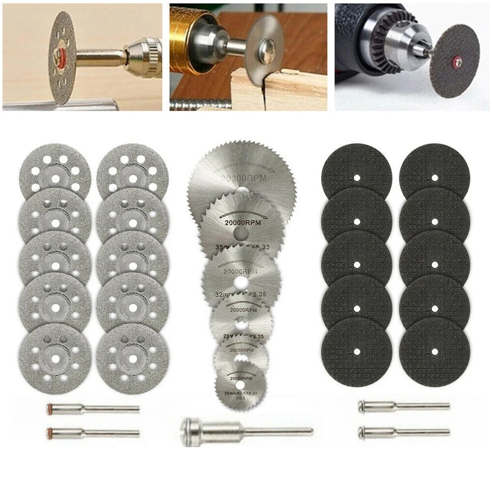 

31PCS/SET Electroplated Diamond Cutting Blade Durable High Hardness Electric Grinding Saw Blade Combination