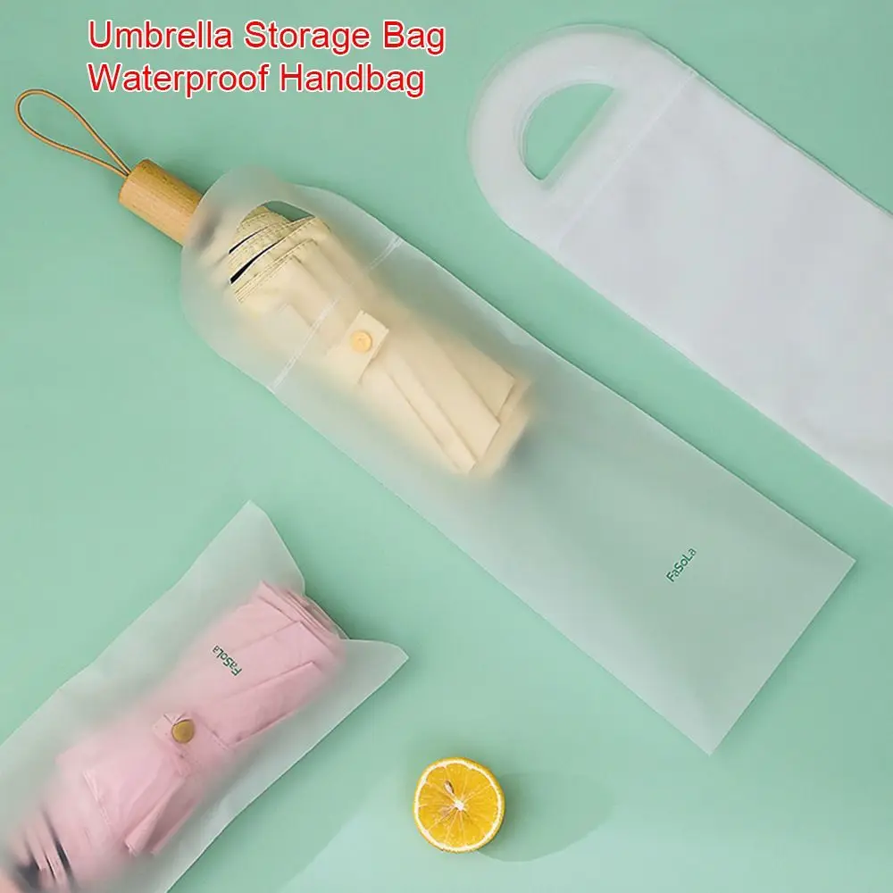 10Pcs/Pack Plastic Umbrella Storage Bag Matte Translucent Leakproof Waterproof Handbag Waterproof Wide Use Cover Bag Household