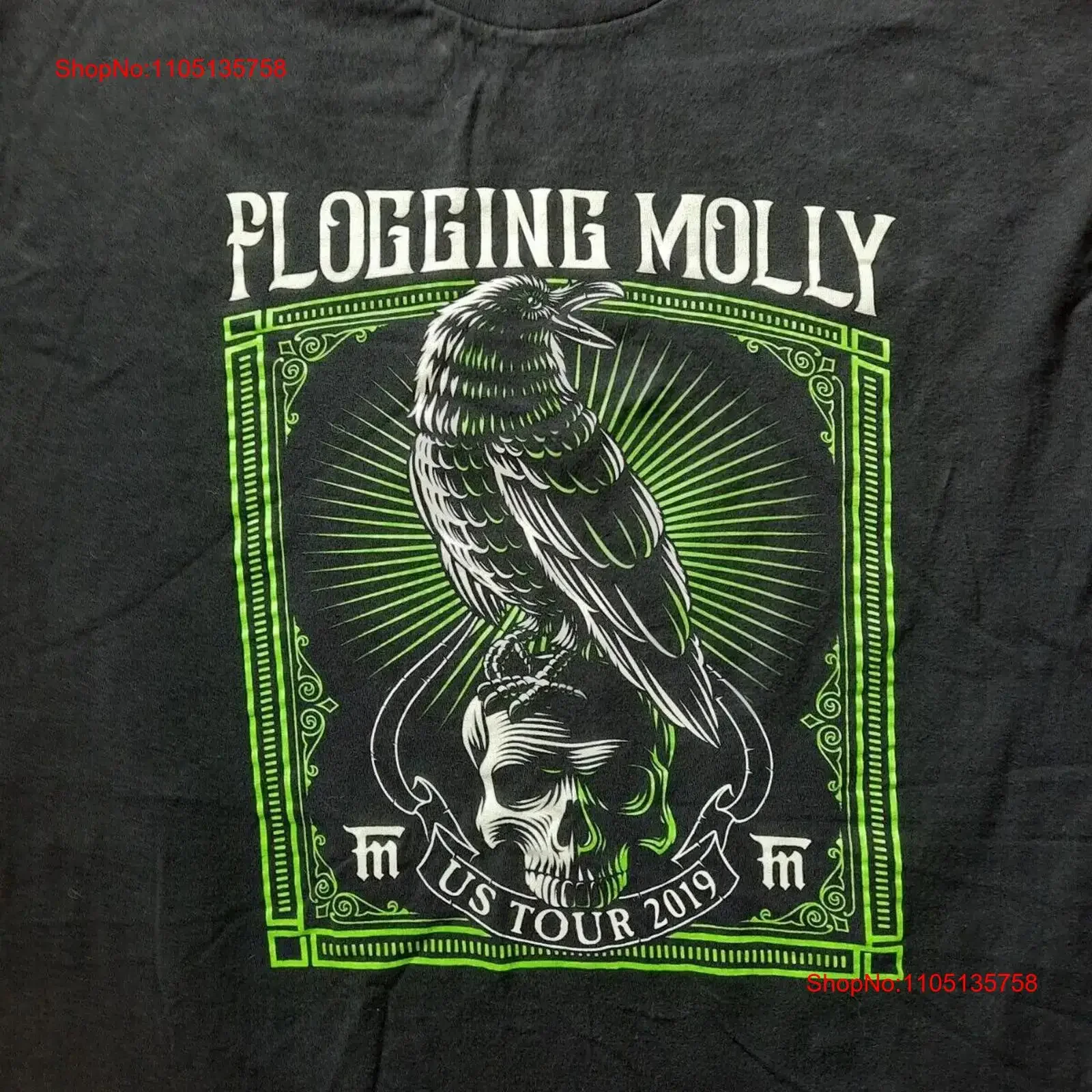 

Футболка Flogging Molly Band Us Tour 2019, черная, S 5XL 1B0079, винтажная стираная дизайнерская одежда, повседневная дышащая мужская одежда с графикой