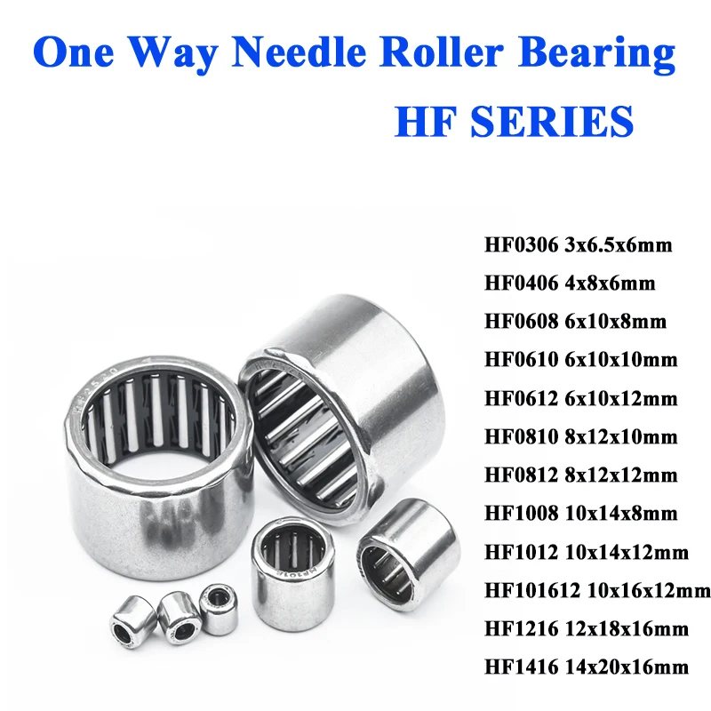 5/10Pc One Way Roller Bearing HF1008 HF0810 HF0306 H0406 HF0608 HF0610 HF0612 HF0812 HF1012 HF1216 HF1416 Needle Roller Bearings