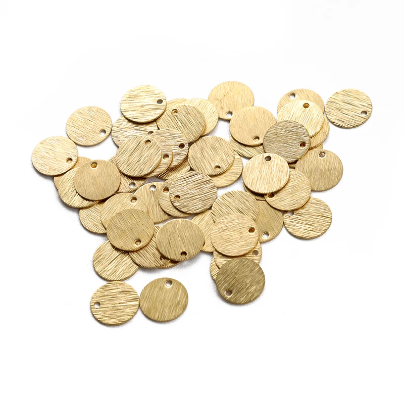 40Pcs Raw Brass Hammered Textured Teardrop Charms End Extended Chain Beads Tags Earrings Findings For Jewelry Making Wholesale