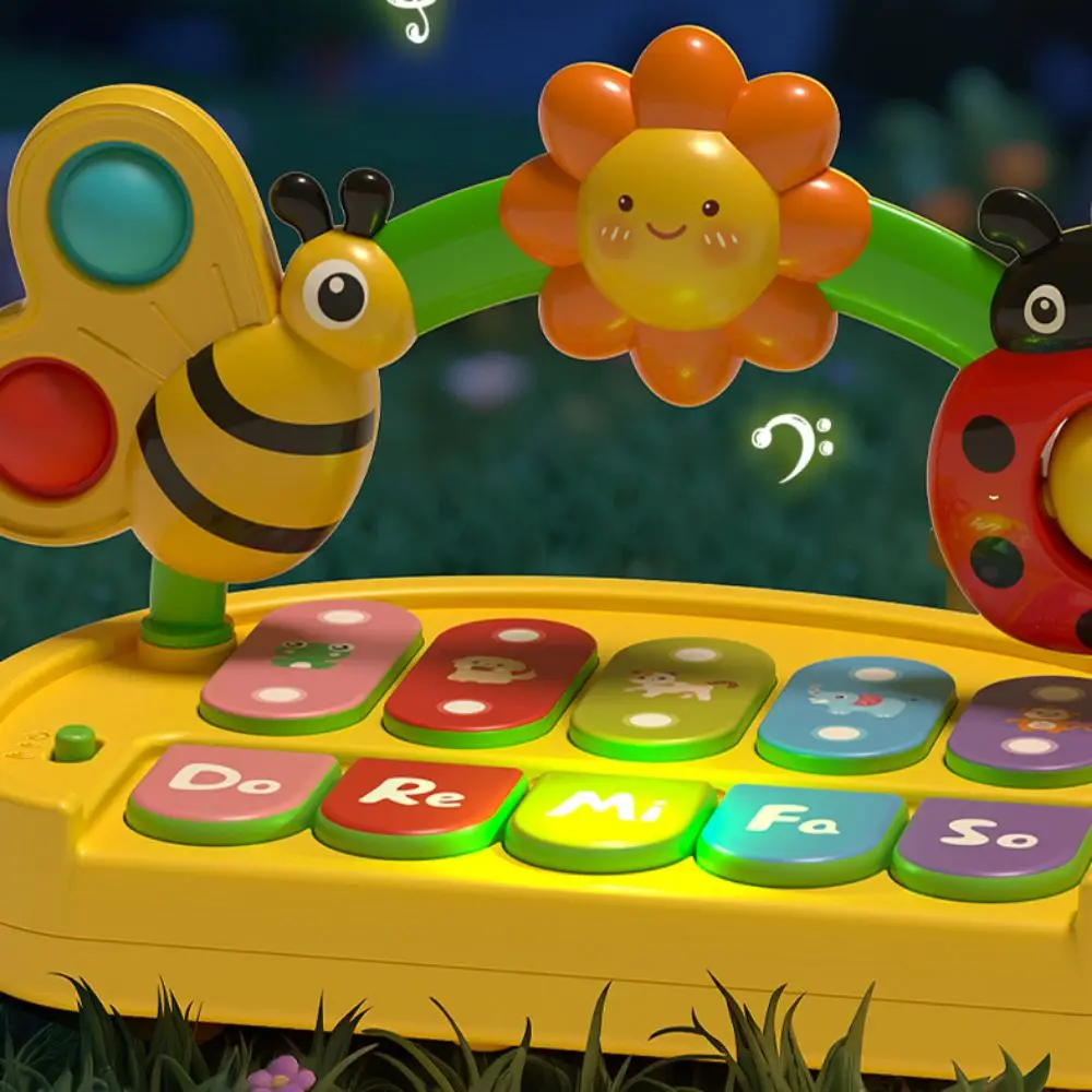 Plastic Musical Piano Toy Sound Montessori Insect Musical Instrument Portable Interactive Music Instrument Toys Kids Gifts