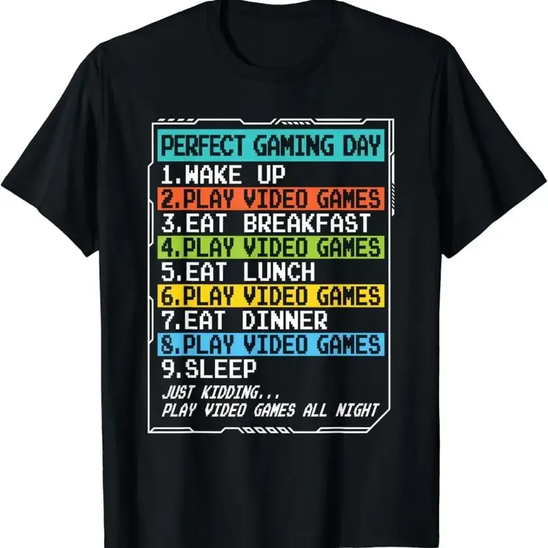 Perfect Gaming Day Video Games Gamer Men Boys T Shirt