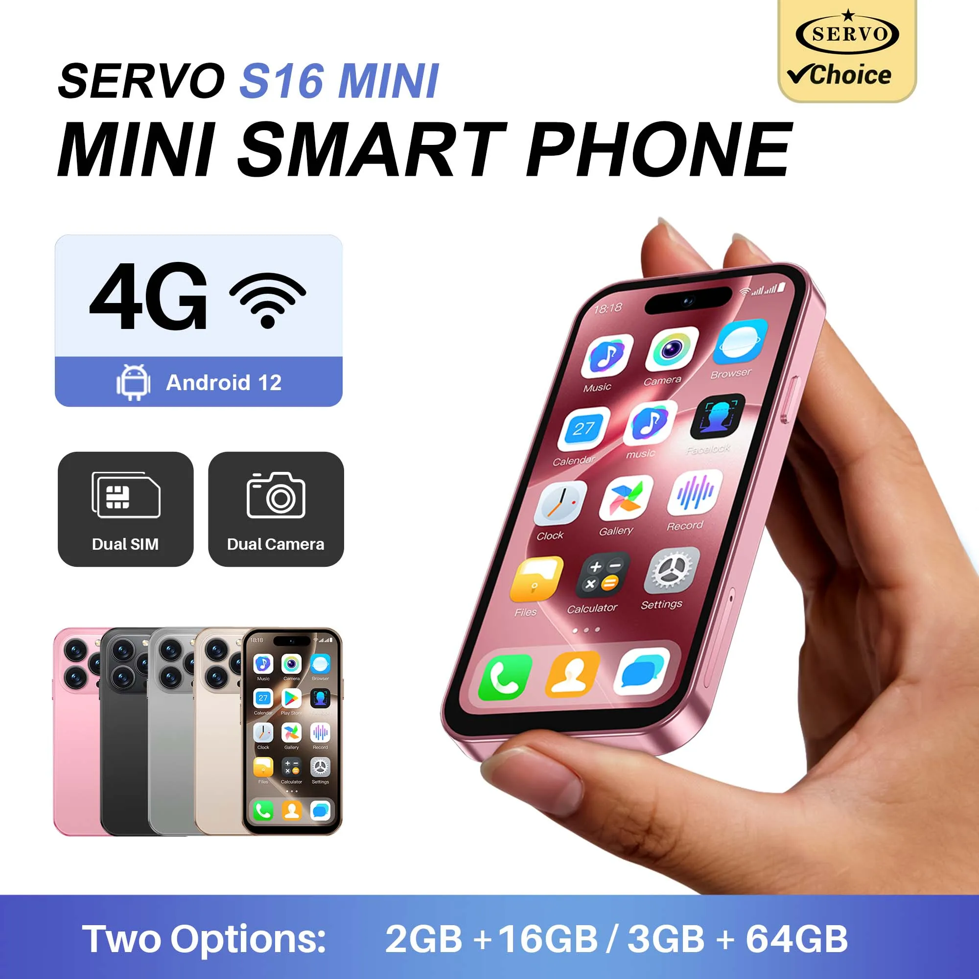 SERVO S16 MINI Cute 4G LTE Smartphone 3.9