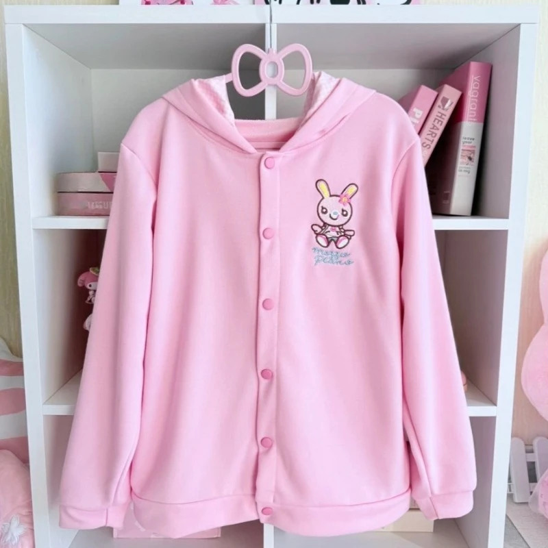 Japanse Zoete Kawaii Jassen met Capuchon Vrouwen Lange Mouw Kawaii Oren Vest Jassen voor Meisjes Elegante Lolita Kleding Tops