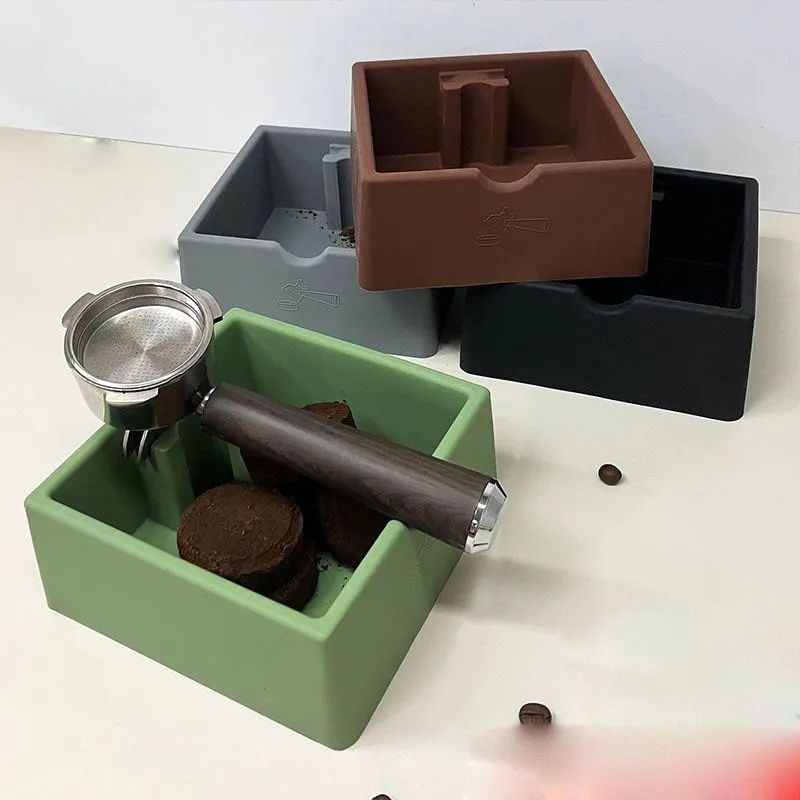 Coffee Machine Handle Accessories Storage Tapping Box Silicone Powder Pad Large Capacity Storage Slag Bucket Powder StorageZI736
