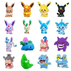 Blocos de Construção Pokémon, Desenhos Animados Kawaii, Picachu, Animal, Mini Modelo, Jogo Educativo, Gráficos, 81 Estilos