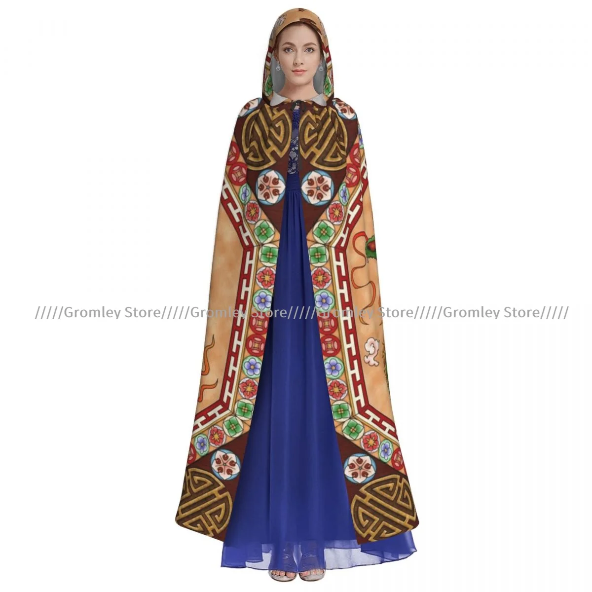 Dragon Witch Cloak Hooded Cosplay Costume Halloween Adult Long Party Cape - view 4