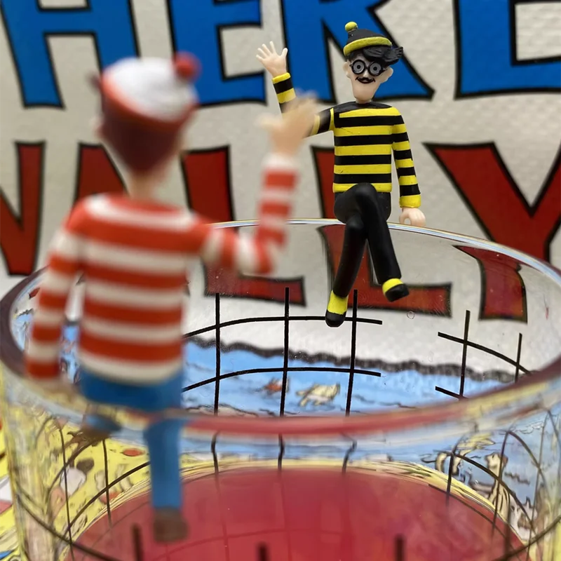 3-4cm cartoon where is wally Figure cup doll kid PVC collection model toy