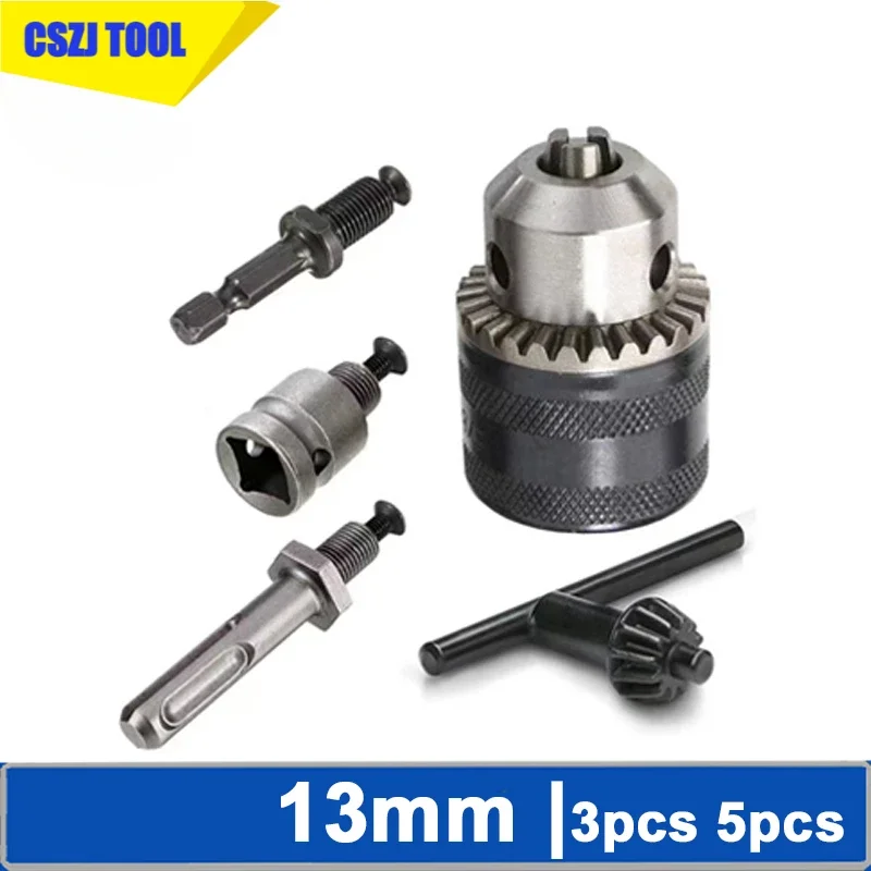 1.5-13mm Converter 1/2 20UNF Key Drill Chuck Thread Adapter Hex SDS 1/2 Square Impact Driver Wrench Bit Connecting Rod Hex