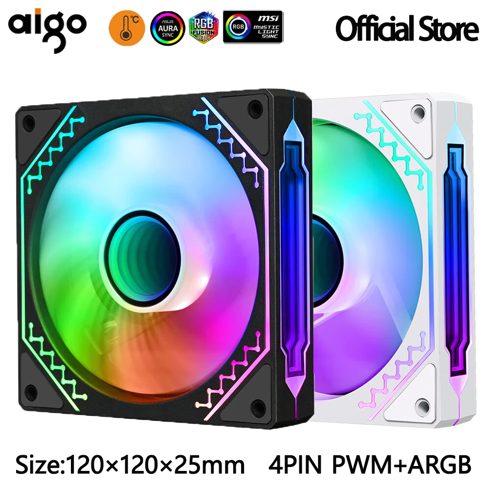 Prism 4 Pro 팬 게임용 컴퓨터 팬 Argb 스마트 온도 조절기 Pwm 동기화 라이트 노트북 냉각 패드 데스크탑 케이스 팬