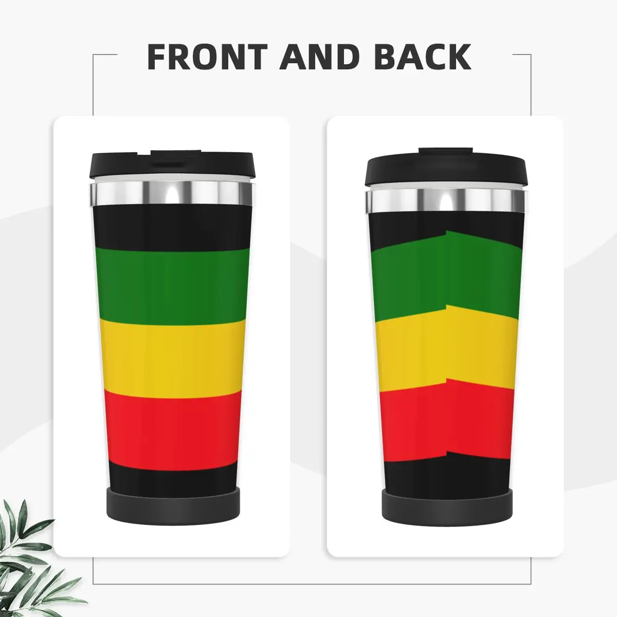 Green Yellow And Red Rasta Flag Double Insulated Water Cup Funny Graphic Vacuum bottle Mug Casual Heat Insulation milk cups