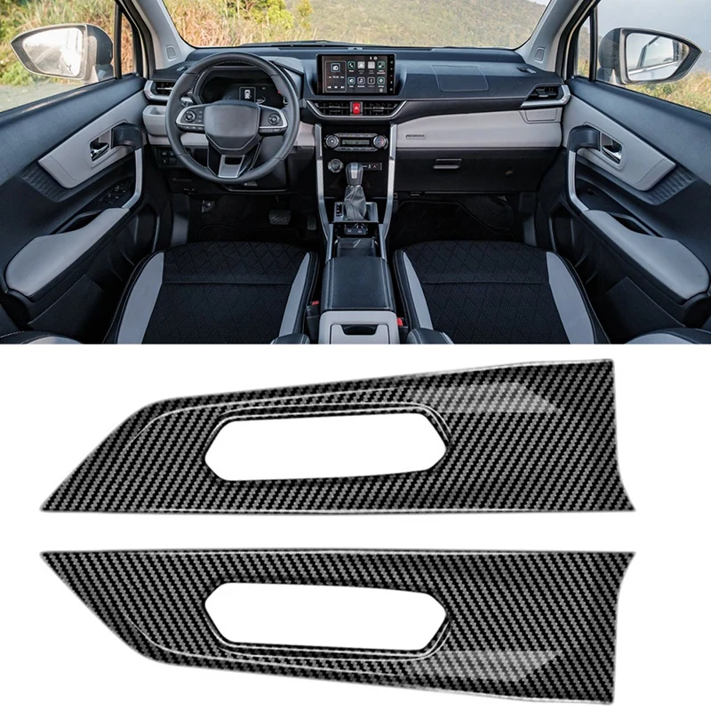 For Toyota Veloz Avanza 2022 2023 Carbon Fiber Automotive Interior Inner Front Door Panel Strip Cover Frame Trim Replacement