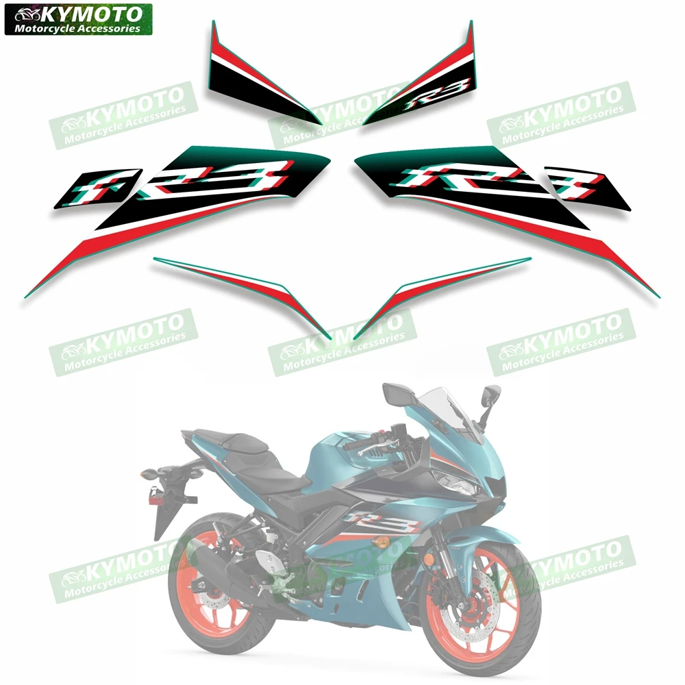For YZF R3 2019 2020 2021 motorcycle accessories full car fairing sticker YZF-R3 reflective sticker full car kit decoration