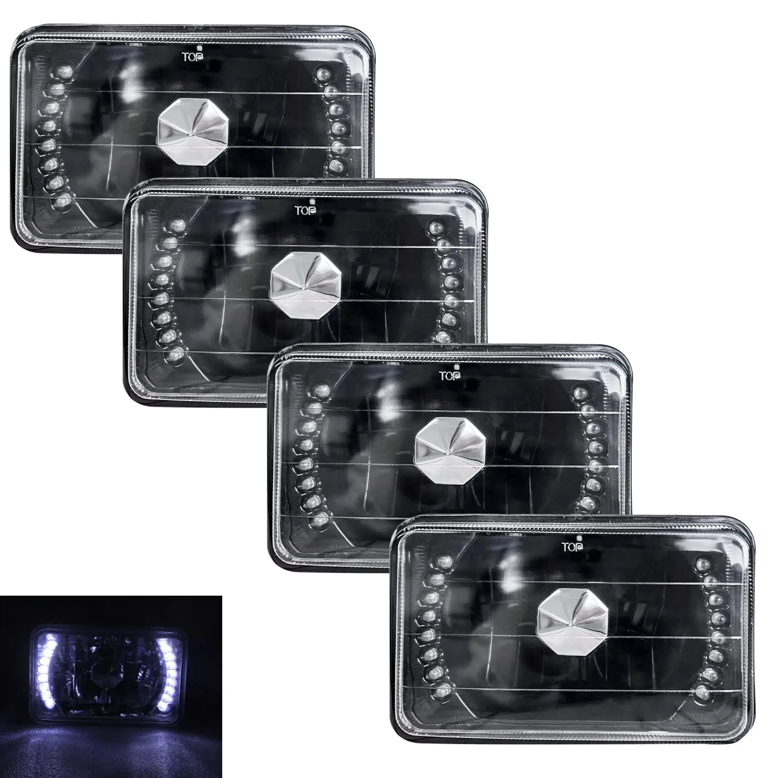 

4PCS 4x6" LED sealed Headlights For Chevrolet Monte Carlo SS 1980-1988 El Camino