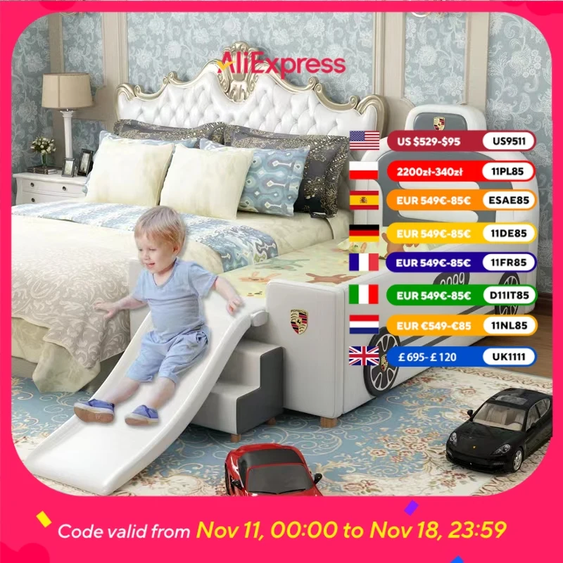 

Pretty Luxury Childrens Bed Modern Elegant Villa Comferter Kids Bed Baby Loft Camas De Dormitorio Furniture Home