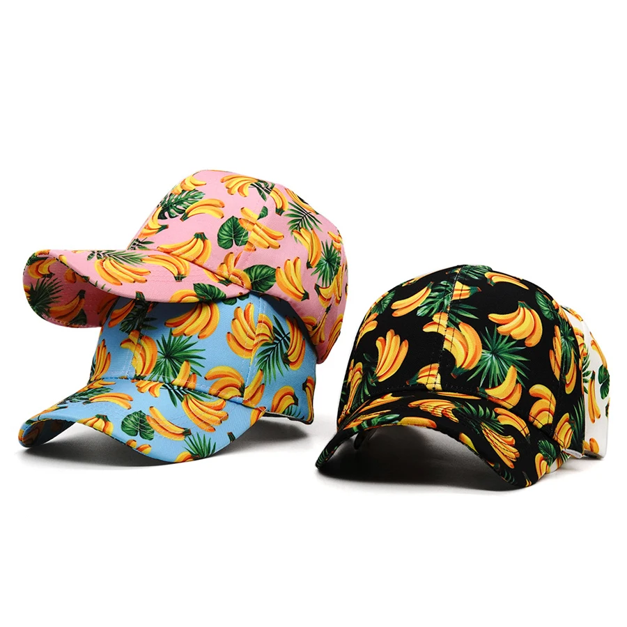 1Pc unisex banana fruit print baseball cap outdoor sunshade cap breathable sun hat