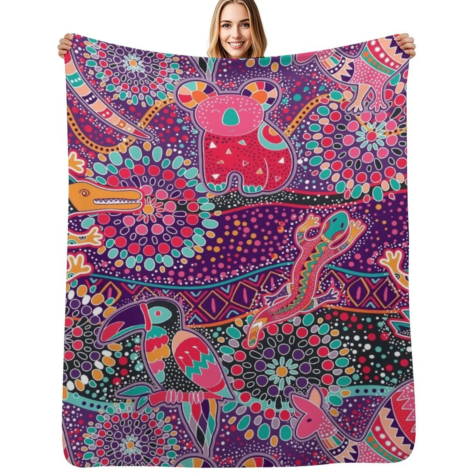 

Australian Dreamtime Throw Blanket Decorative Sofas Thins Heavy Giant Sofa Blankets