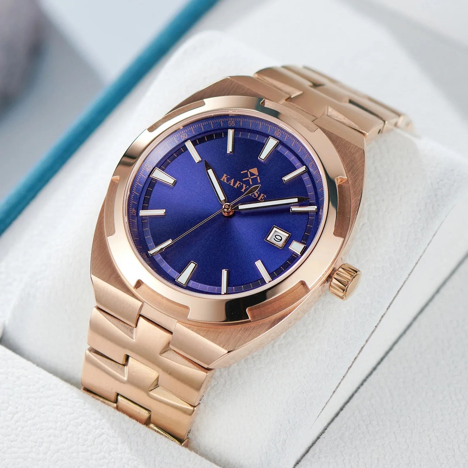 Orologio automatico da uomo KAFYASE 42mm orologio da polso meccanico Vintage specchio zaffiro luminoso 50m impermeabile
