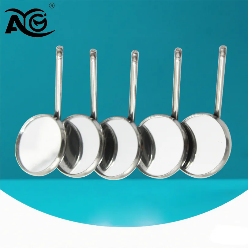 

AG 5Pcs/Pack Dental Mouth Mirror Head Stainless Steel Cone Socket Intraoral Oral Mirror for Inside Mouth Accessory #4 #5