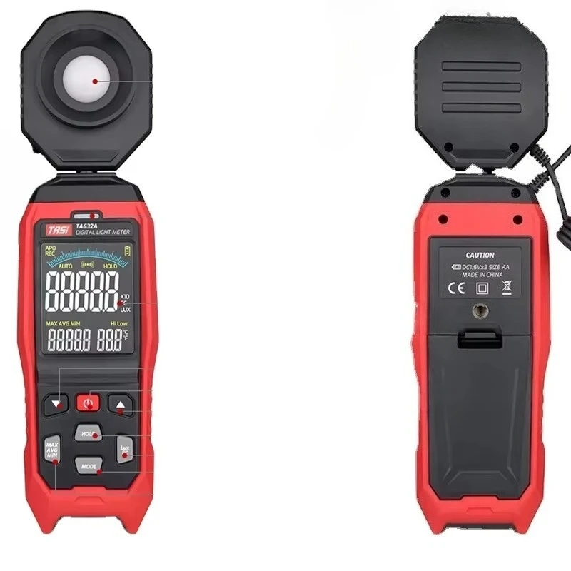 TA632A TA632B Digital Lux Meter Detachable Probe Illuminance Tester Lux/Fc for Photography Light Measurement