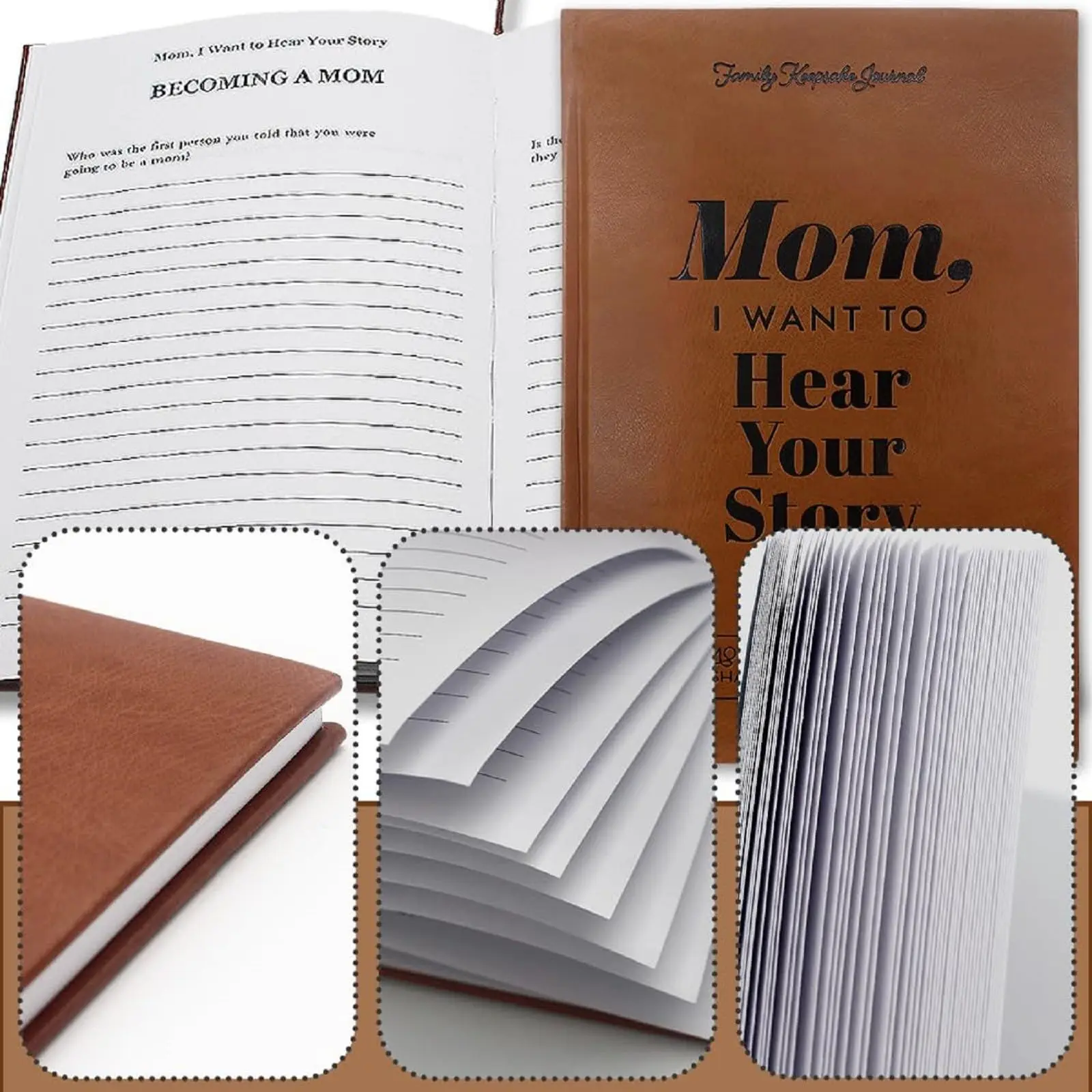 Mom, I want to hear your story, Mom\'s guide journal to share her thoughts and memories, the gift of meaningful diary for mom